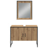 Baderomsinnredningssett med dør 3 pcs Brun 33 x 33 x 102.5 cm
