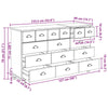 Skap med skuffer Brun 79 x 40 x 133.5 cm Massivt furutre