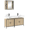 Baderomsinnredningssett med hylle 3 pcs Brun 60 x 30 x 60 cm