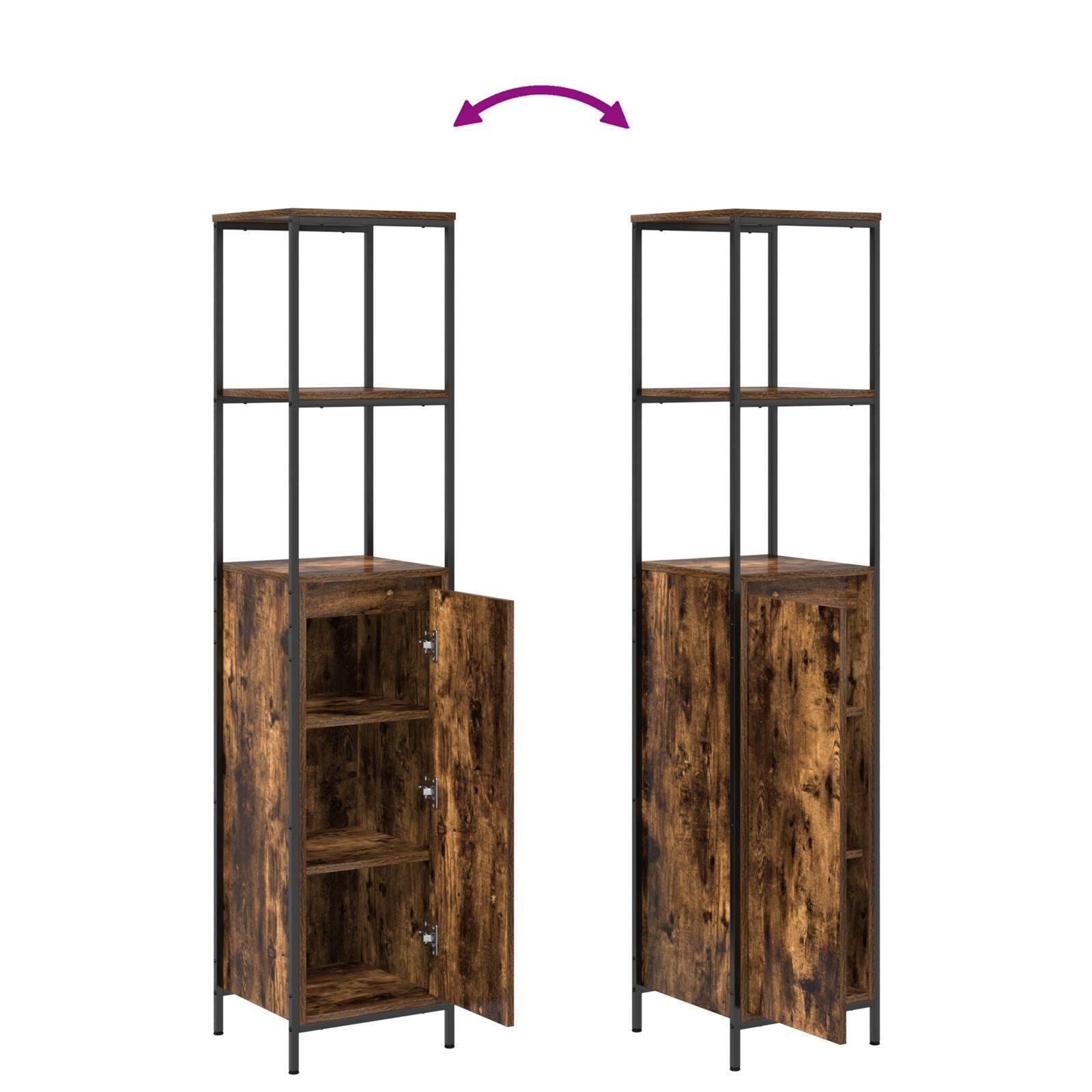 Baderomsinnredningssett 3 pcs Røkt eik 90 x 34.5 x 60 cm