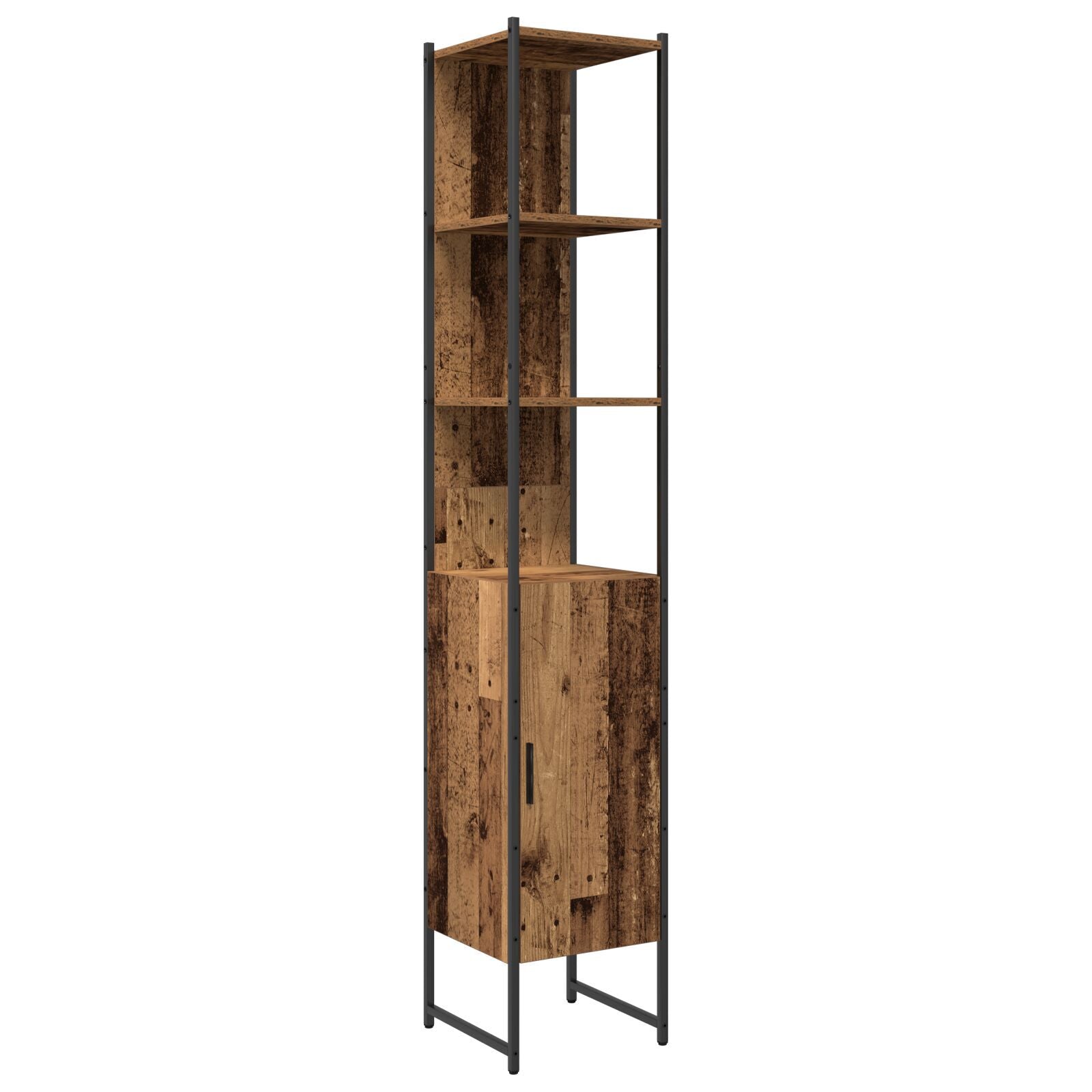 Baderomsinnredningssett med dør 4 pcs Brun 33 x 33 x 185.5 cm