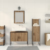 Baderomsinnredningssett med dør 3 pcs Brun 33 x 33 x 102.5 cm