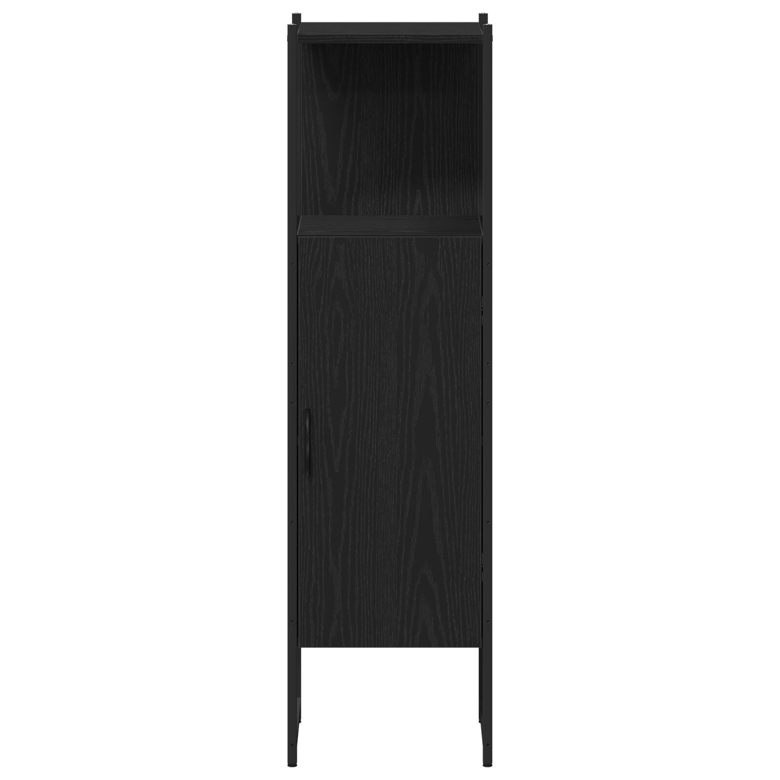 Baderomsinnredningssett med dør 3 pcs Svart 33 x 33 x 120.5 cm