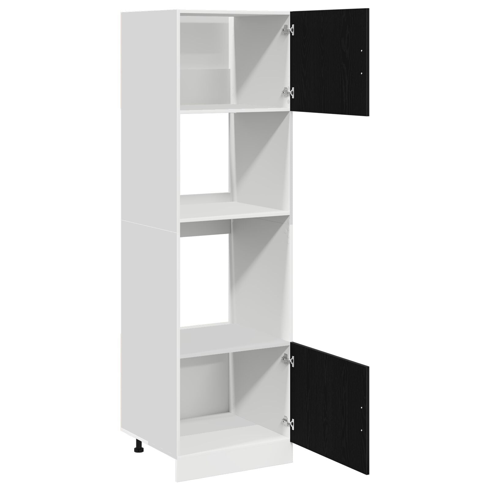 Mikrobølgeovnskap med hylle Riga Svart eik 60 x 57 x 207 cm