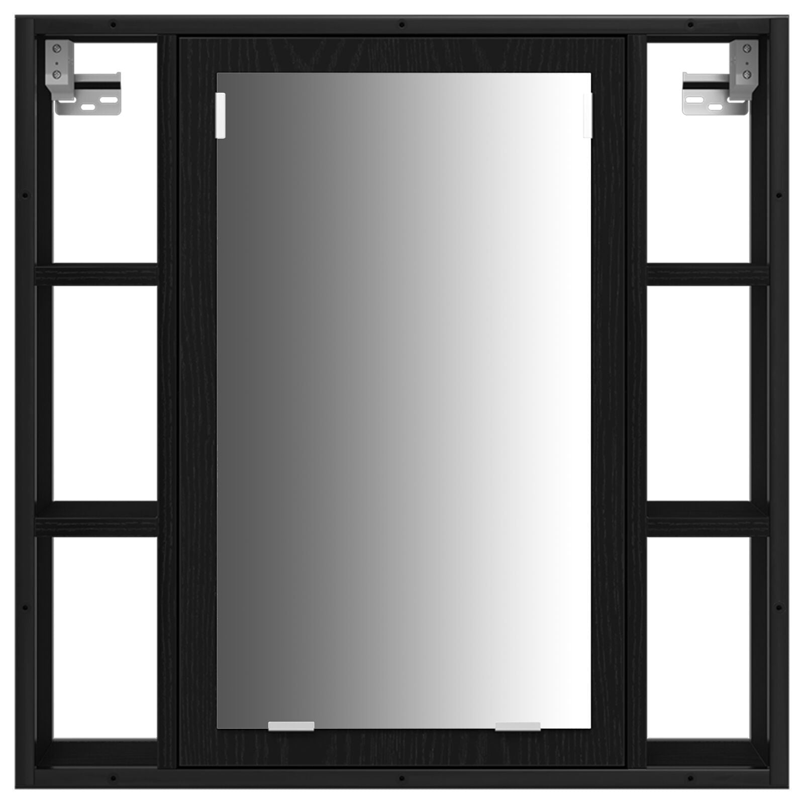 Baderomsspeilskap 3 pcs Svart 80 x 30 x 60 cm Konstruert tre