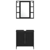 Baderomsinnredningssett med dør 4 pcs Svart 33 x 33 x 185.5 cm