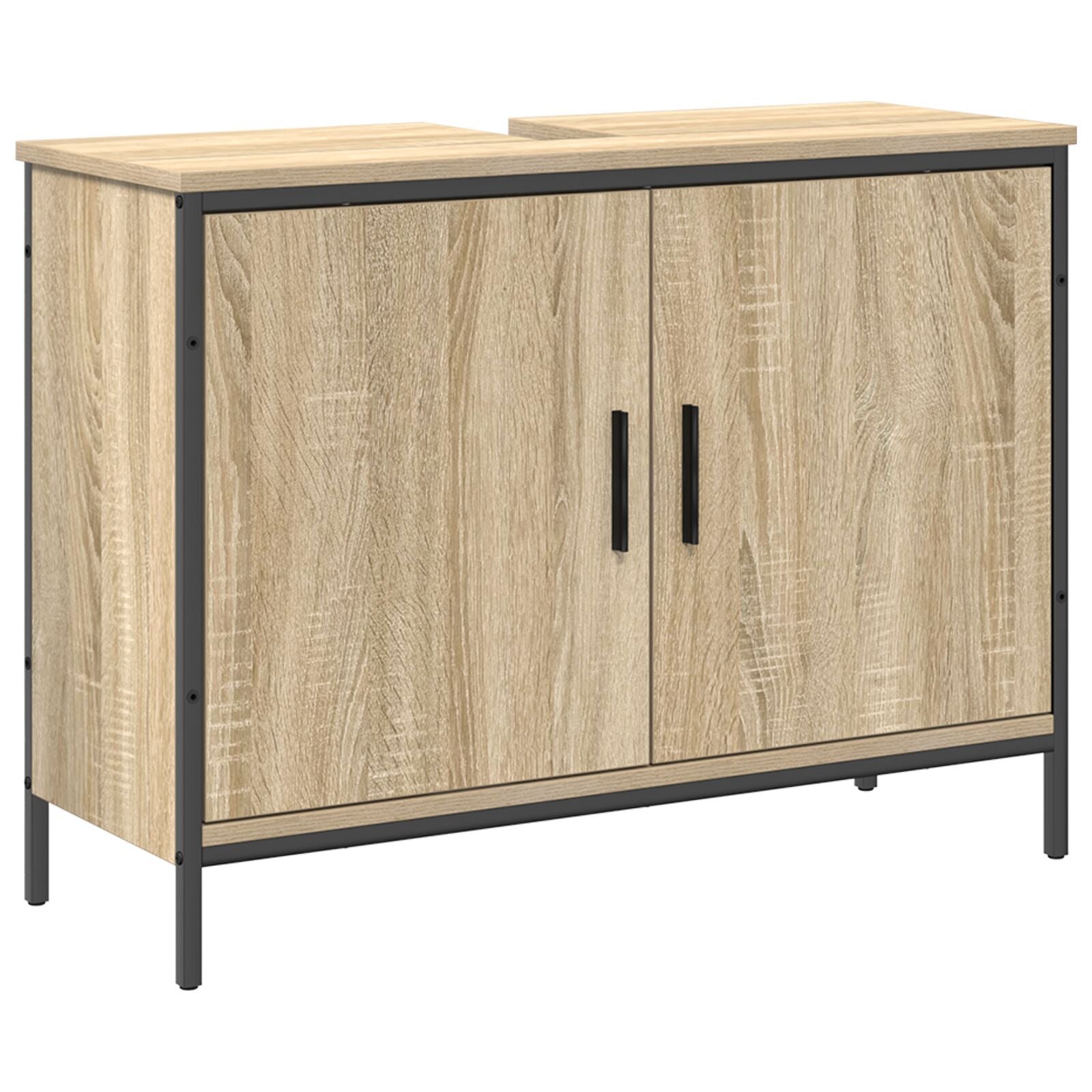Baderomsinnredningssett med hylle 3 pcs Brun 60 x 30 x 60 cm