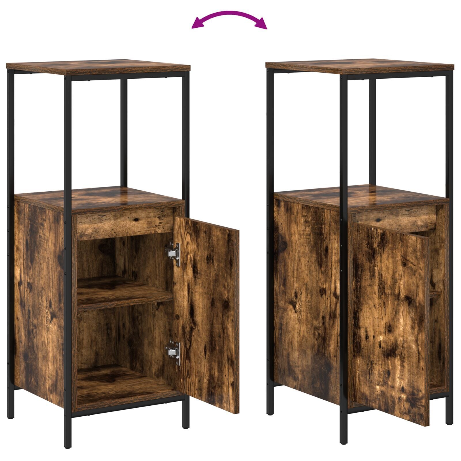 Baderomsinnredningssett 3 pcs Røkt eik 90 x 34.5 x 60 cm
