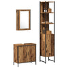 Baderomsinnredningssett med hylle 3 pcs Brun 33 x 33 x 185.5 cm
