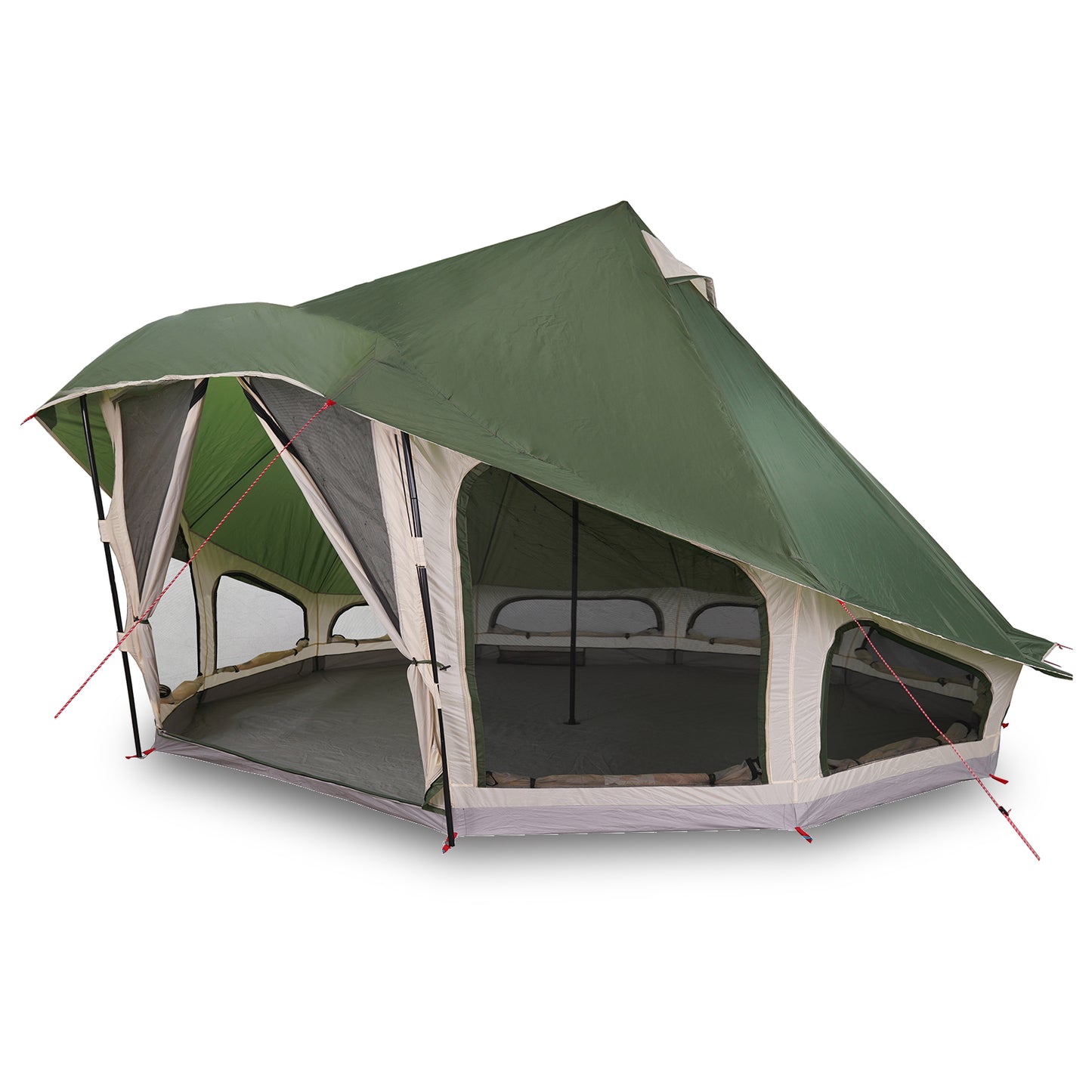 Tipi telt med tak med lagring grønn 508 x 470 x 300 cm taft
