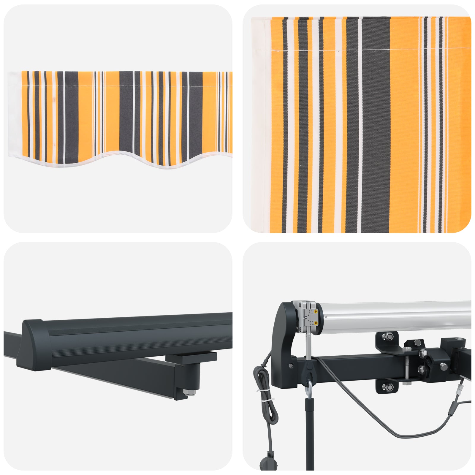Innvendbar Markise med Flerfarget 400 × 300 cm stoff