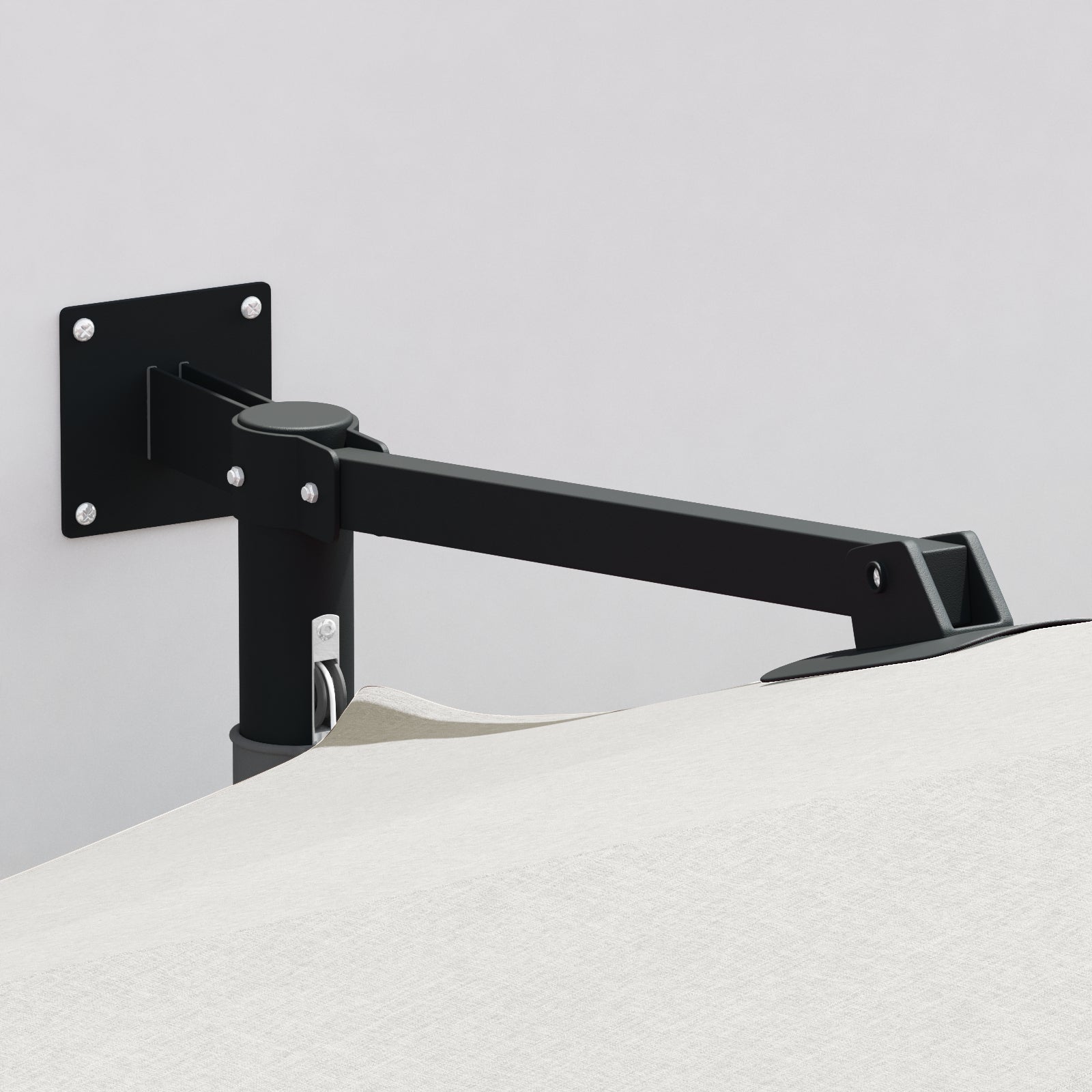 Hageparasol Beige, svart 248 x 248 x 148 cm Polyester, stål