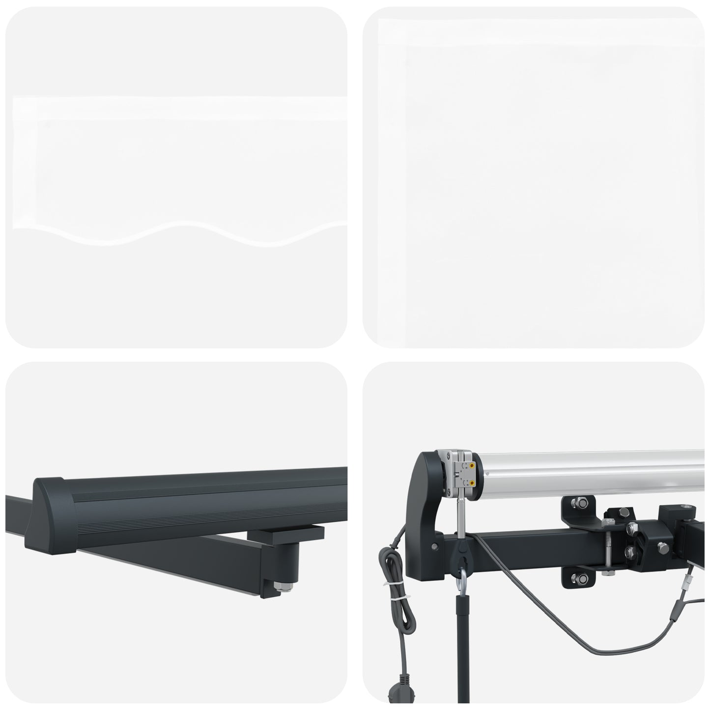 Uttrekkbar markise Hvit 400 × 300 cm Polyester