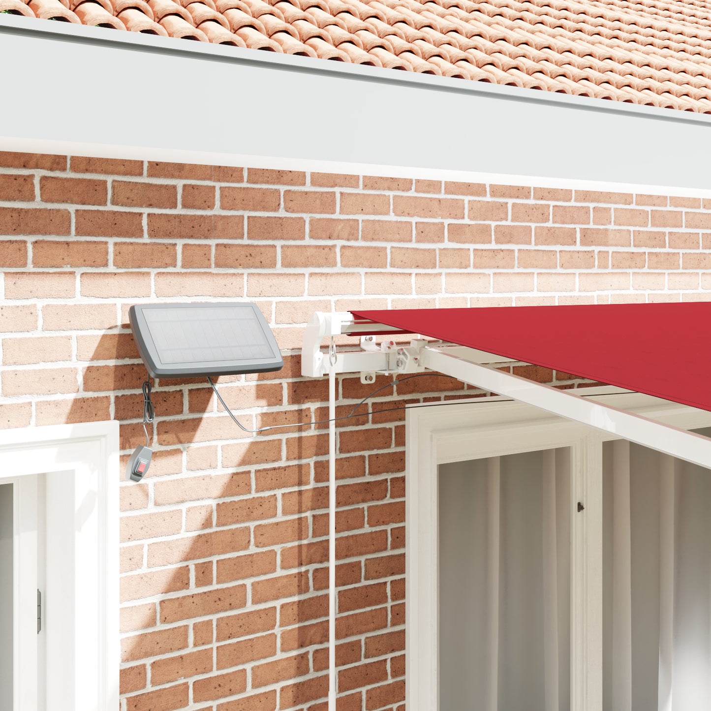 Uttrekkbar markise Rød 300 x 250 cm Stoff og Aluminium