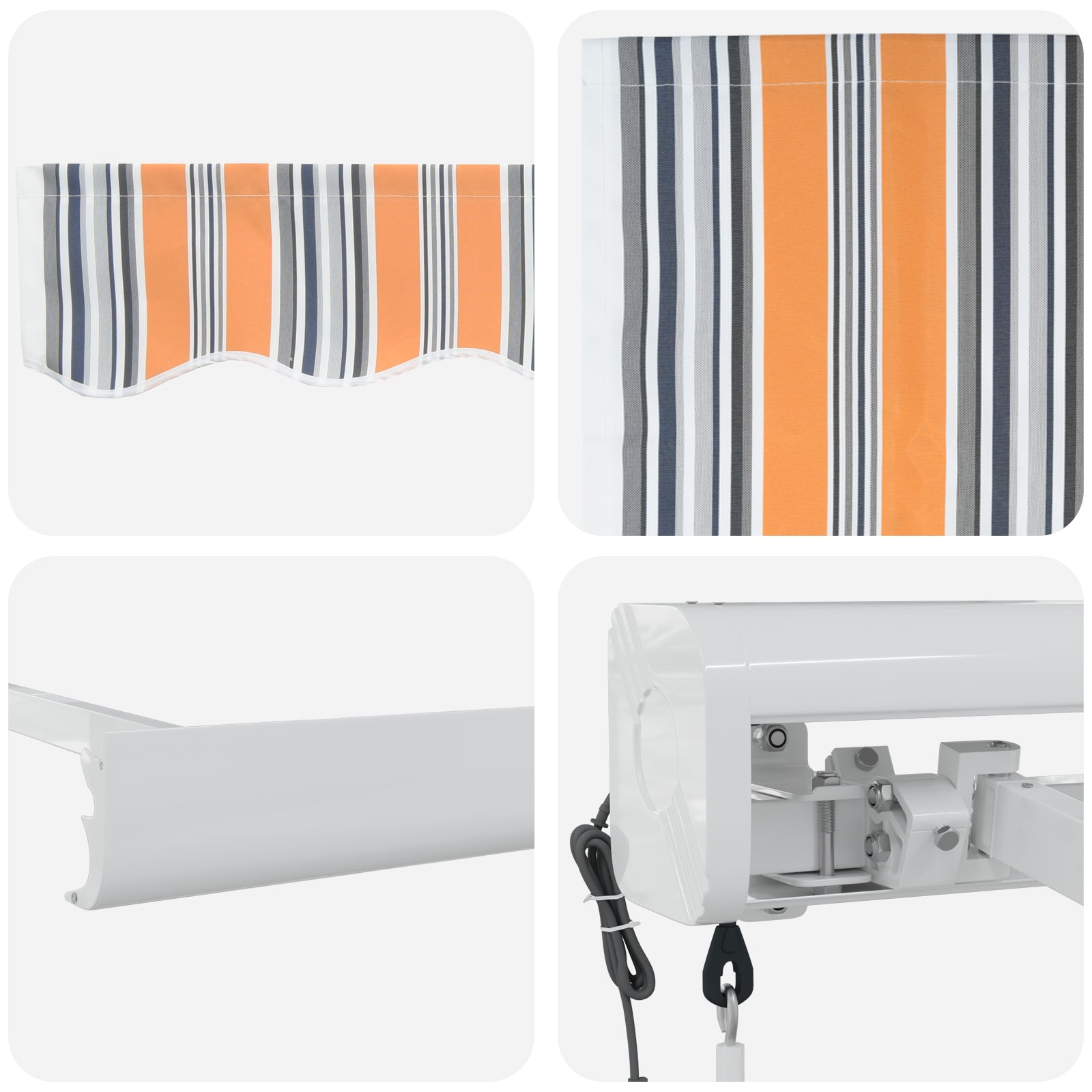 Innvendbar Markise Flerfarget 350 x 250 cm Stoff, Metall