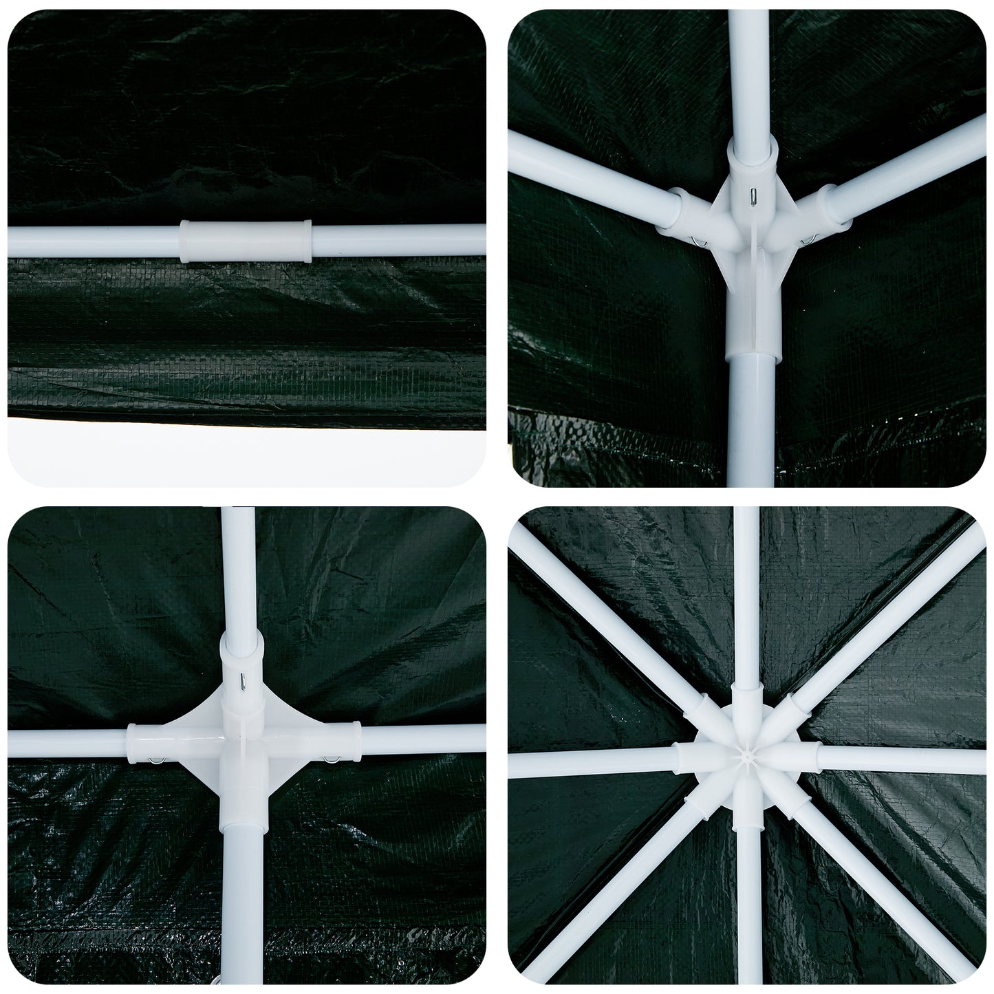 Partytelt grønn 800 x 400 x 266 cm Polyetylen og Stål