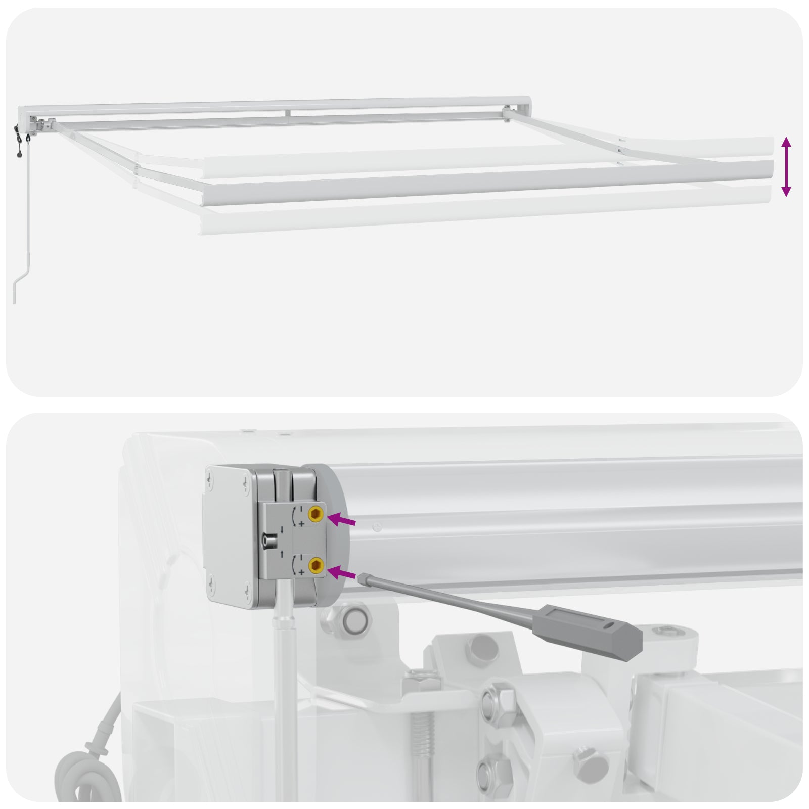 Innvendbar Markise Flerfarget 350 x 250 cm Stoff, Metall