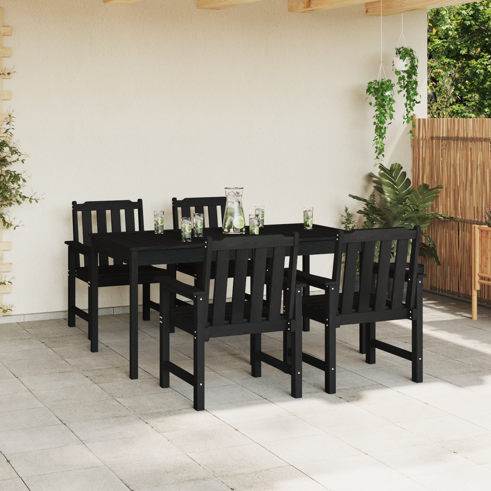 Hage spisestol 4 pcs Svart 65.5 x 55.5 x 88cm Plast