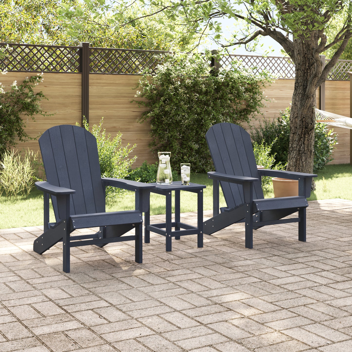 Hage Stol 3 pcs Havblå Polyethylen