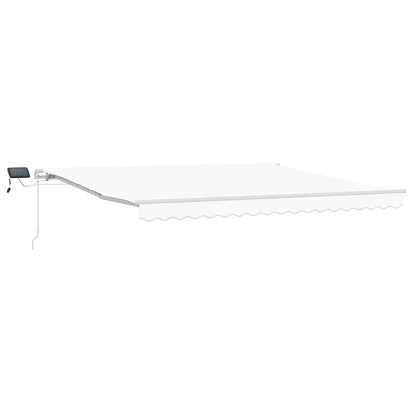 Uttrekkbar markise Hvit 400 × 300 cm Stoff og Aluminium