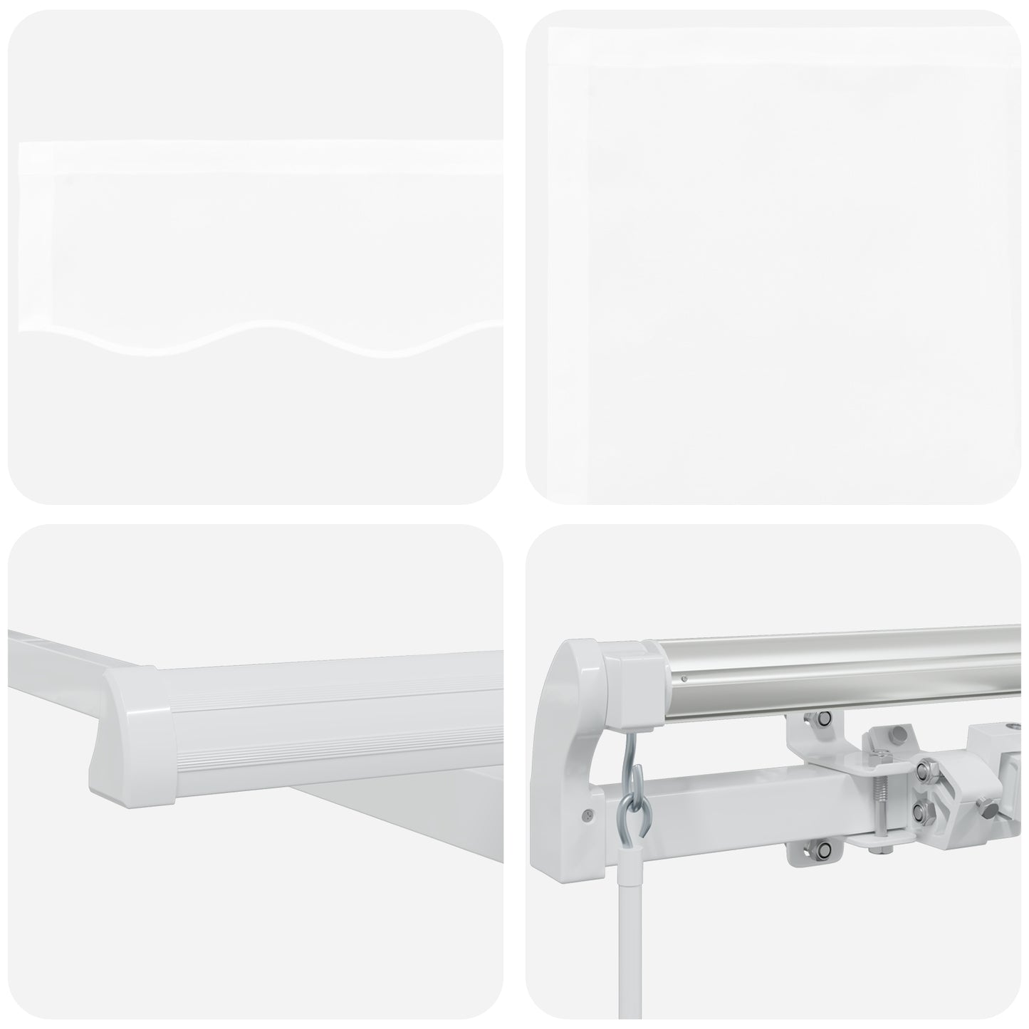 Uttrekkbar markise Hvit 400 × 300 cm Polyester og aluminium