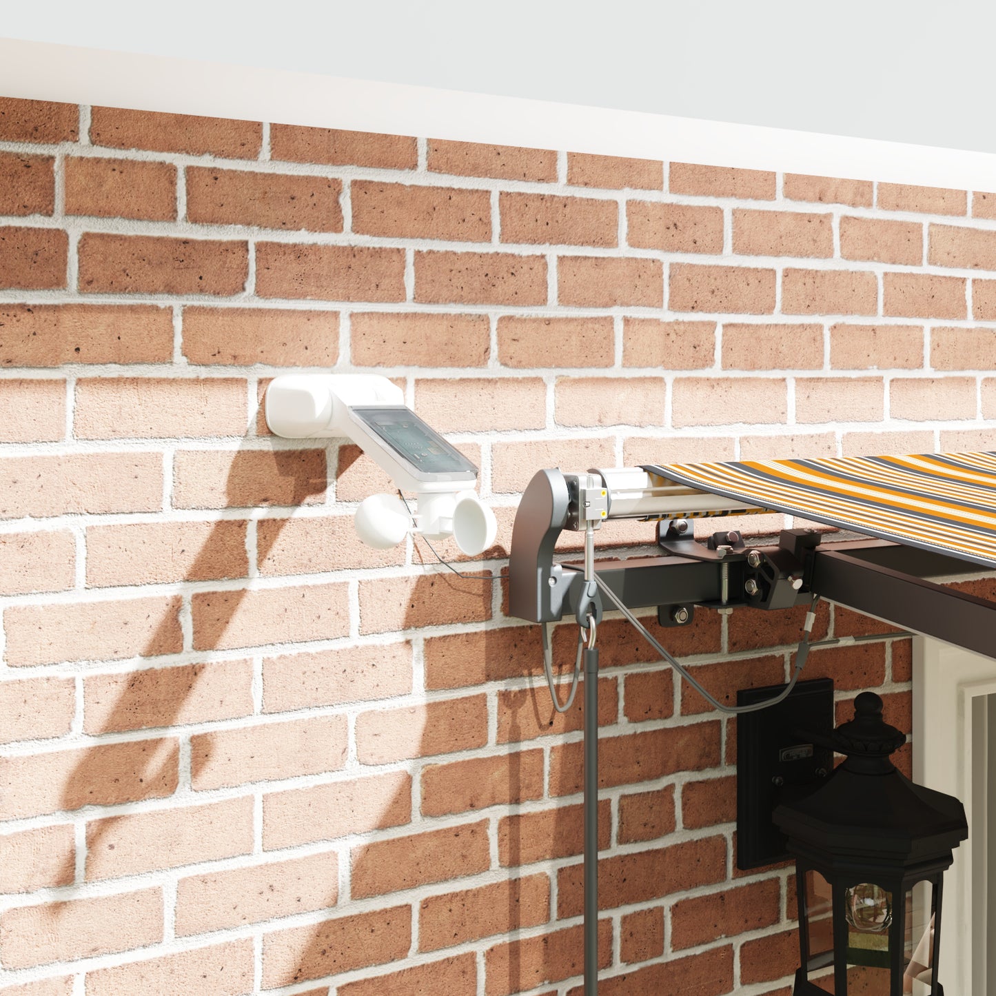 Uttrekkbar markise Flerfarget 400 × 300 cm Polyester