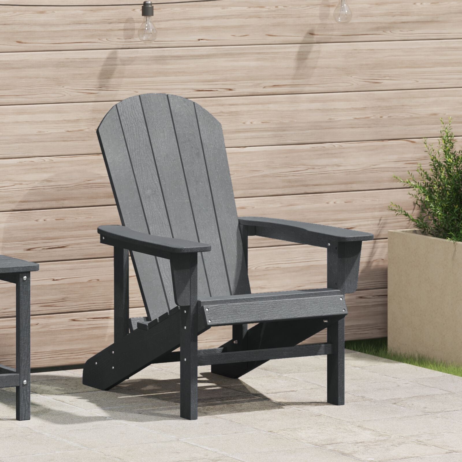 Adirondack-stol Lysegrå 74 x 82 x 92cm Plast
