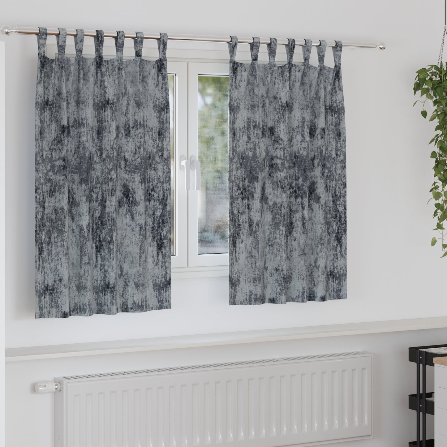 Fløyel Gardiner med gardiner 2 pcs Sølvgrå 140 x 140 cm Fløyel