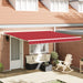 Uttrekkbar markise Rød 400 × 300 cm Polyester og aluminium
