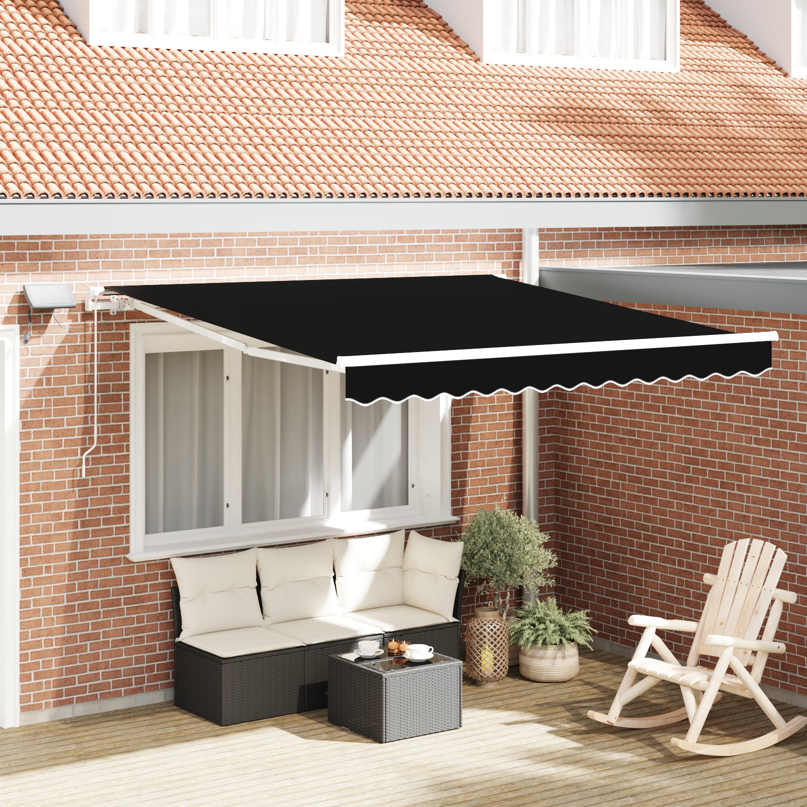 Innvendbar Markise med Svart 300 x 250 cm stoff