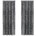 Fløyel Gardiner med gardiner 2 pcs Grå 225 x 140 cm Fløyel