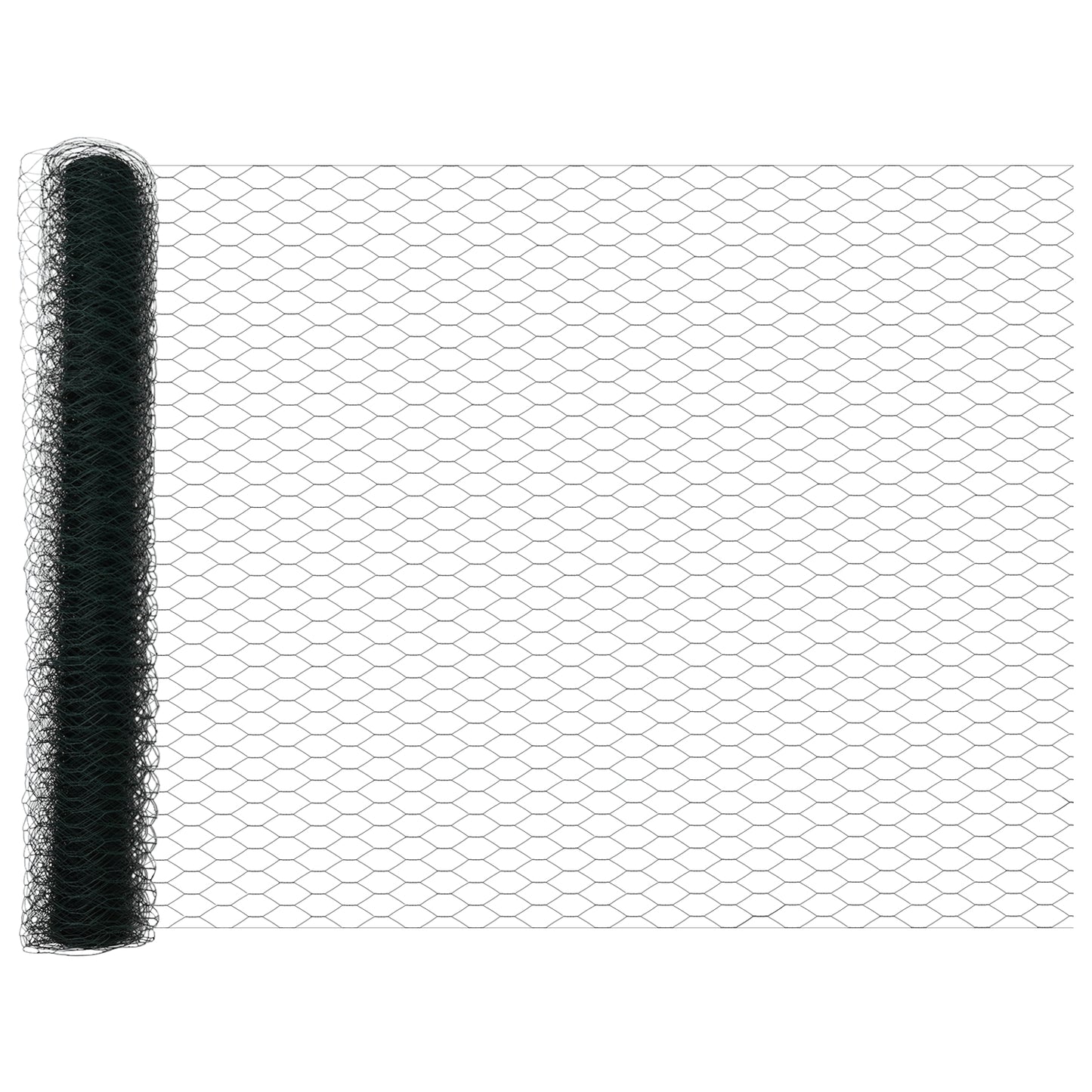 Sekskantet gjerde grunstift 100 x 1,4 m PVC-belagt stål Grønn