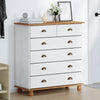 Skap med skuffer Hvit 91 x 40 x 95.5 cm Massivt furutre