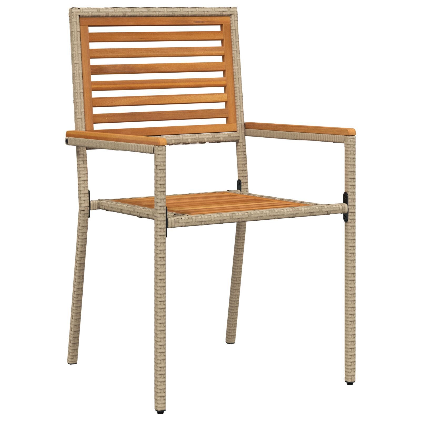 Hage stabelstoler 2 pcs Brun og Beige