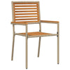 Hage stabelstoler 2 pcs Brun og Beige