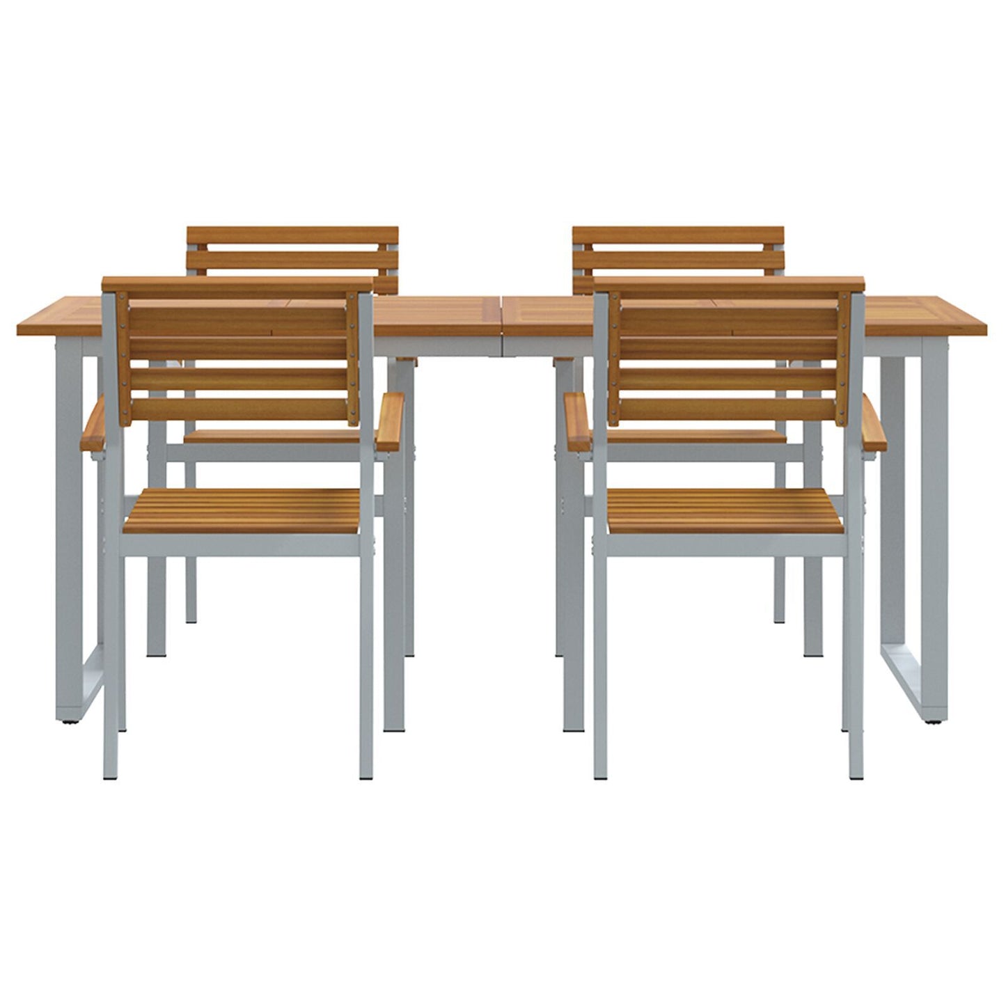 Hage Spisegruppe 5 pcs Grå Solid akasietre