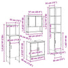 Baderomsinnredningssett med dør 4 pcs Brun 33 x 33 x 185.5 cm