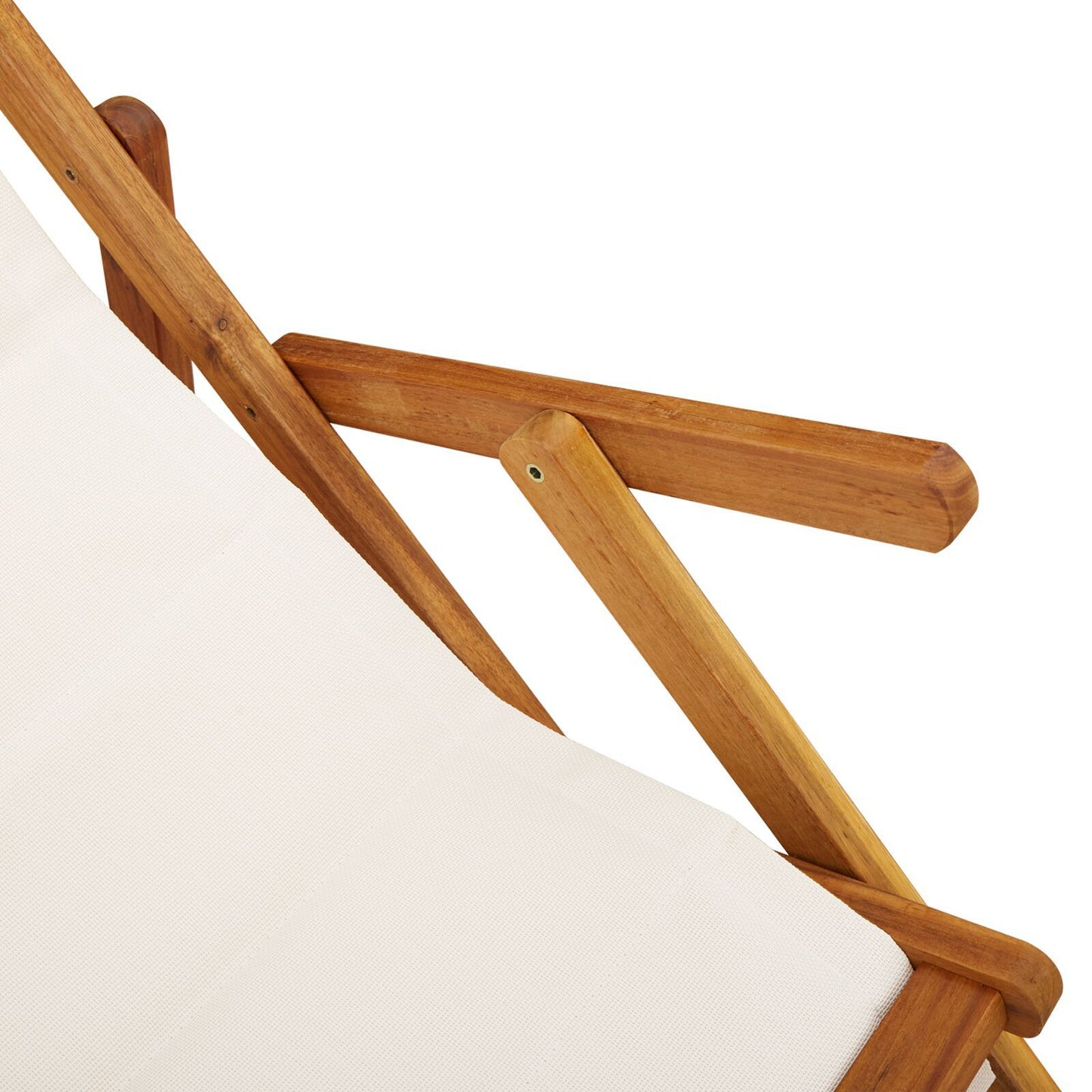 Strandstol med pute 2 pcs Brun Solid akasietre