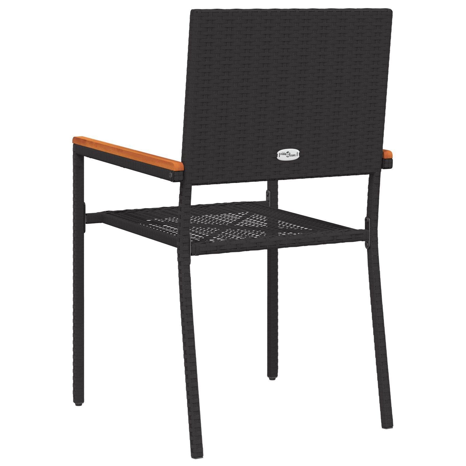 Hage stabelstoler 2 pcs Svart og Brun