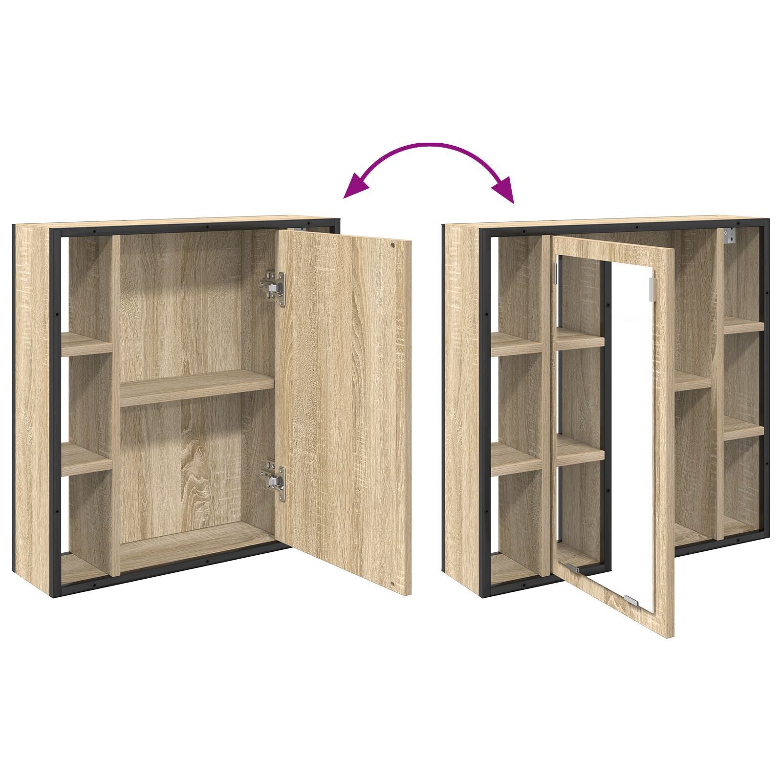 Baderomsinnredningssett med hylle 2 pcs Brun 60 x 30 x 60 cm