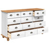 Skap med skuffer Hvit 79 x 40 x 133.5 cm Massivt furutre