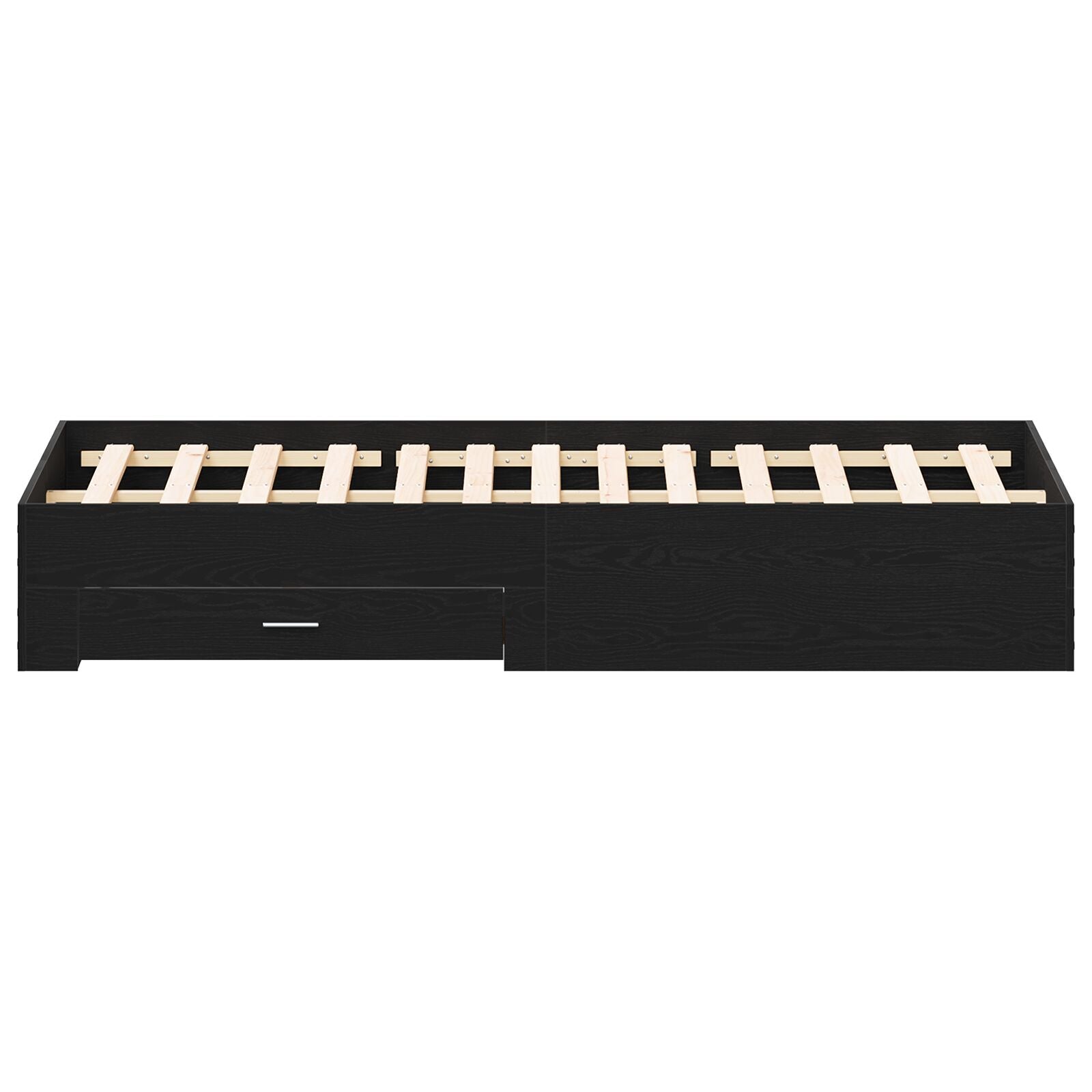 Sengestamme med skuff Svart Eik 180 x 200 cm Konstruert tre