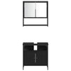 Baderomsinnredningssett med dør 3 pcs Svart 33 x 33 x 120.5 cm