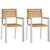 Hage Stol 2 pcs Brun 56 x 54.5 x 87cm Massivt teaktre