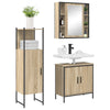 Baderomsinnredningssett med hylle 3 pcs Brun 60 x 30 x 60 cm