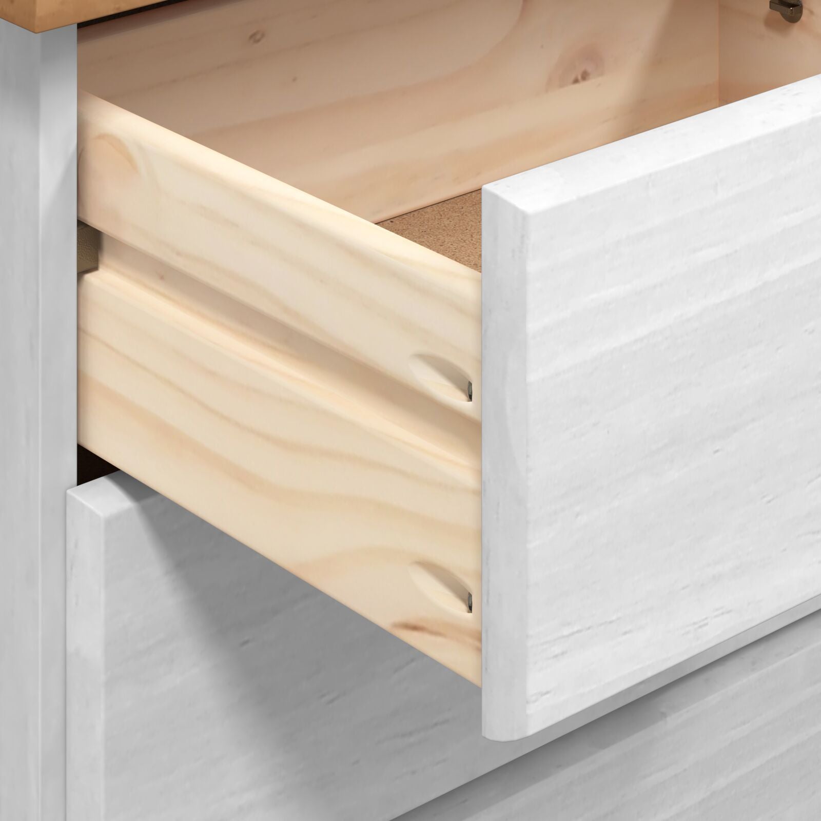 Skap med skuffer Hvit 91 x 40 x 95.5 cm Massivt furutre