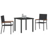 Hage Spisegruppe 3 pcs Svart Poly rattan