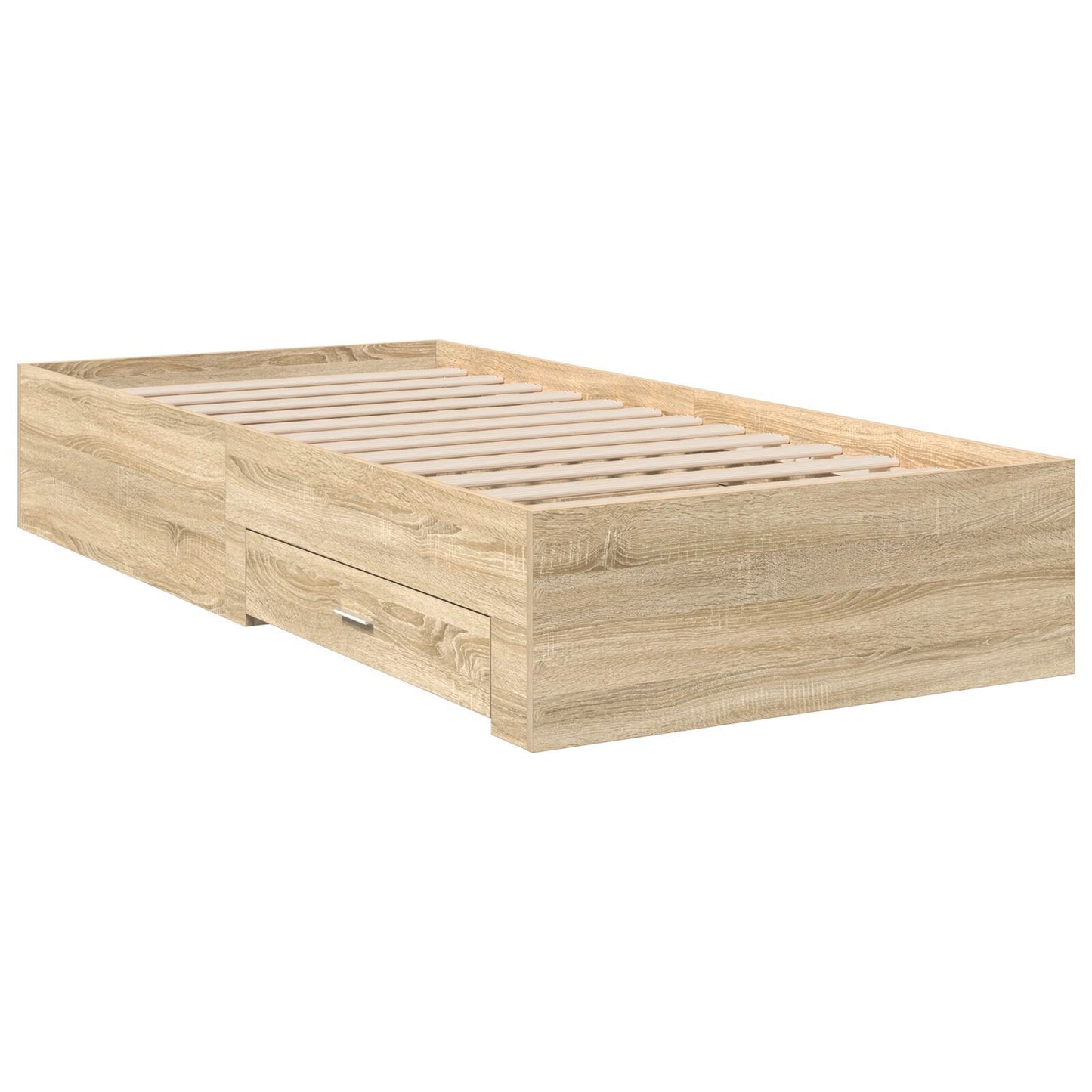Sengestamme med skuff Brun 90 x 190 cm Konstruert tre