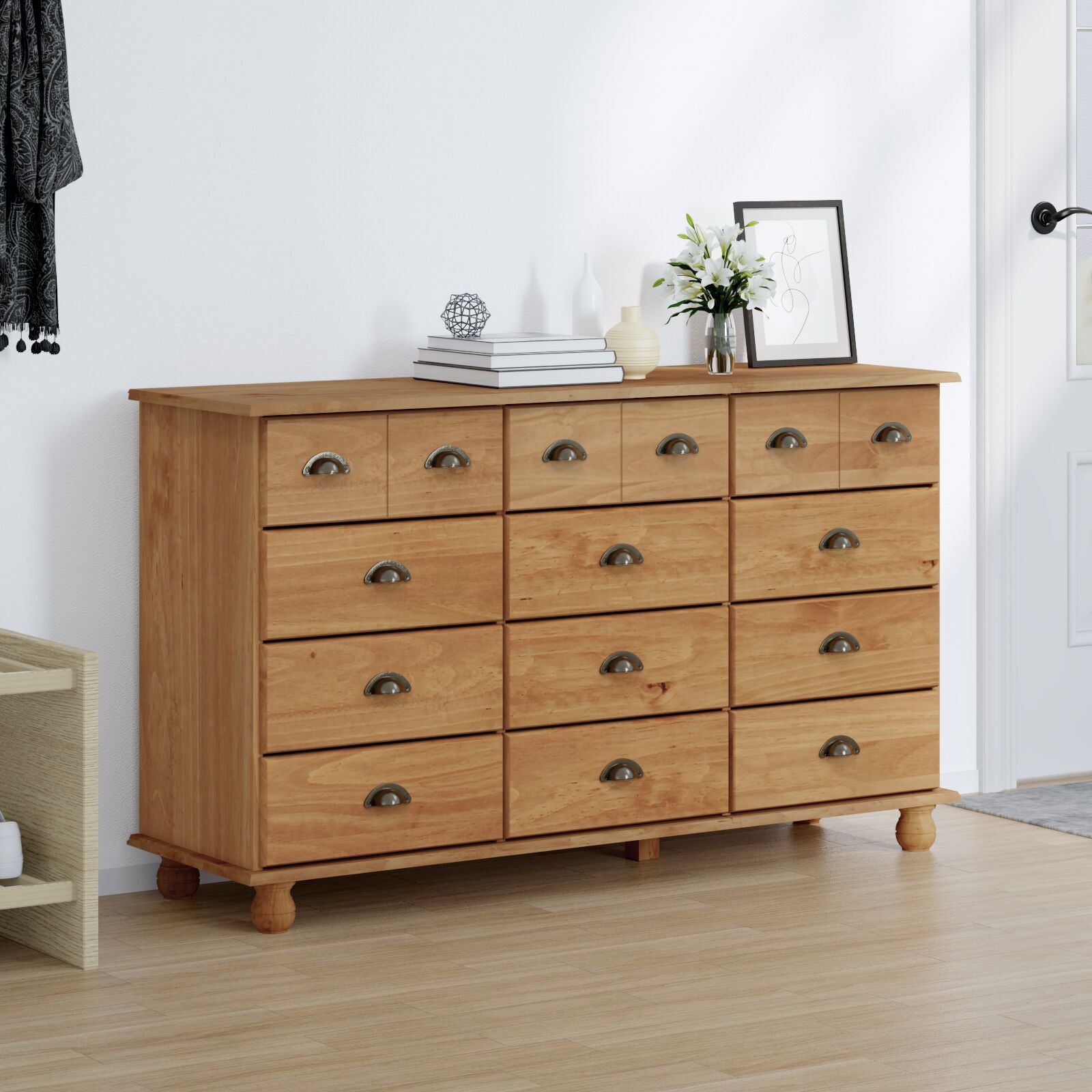 Skap med skuffer Brun 79 x 40 x 133.5 cm Massivt furutre
