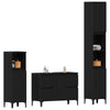 Baderomsinnredningssett med skuff 3 pcs Svart 30 x 30 x 180 cm